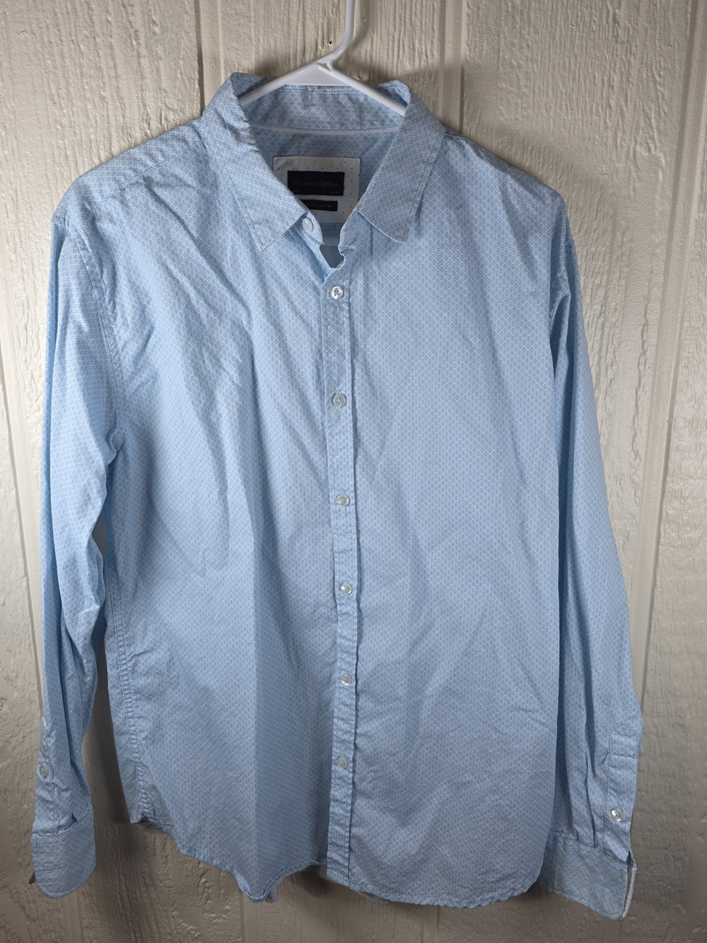 Men's Gentlemen's Outfitters Light Blue Long-Sleeve Button-Down Shirt, Size XL